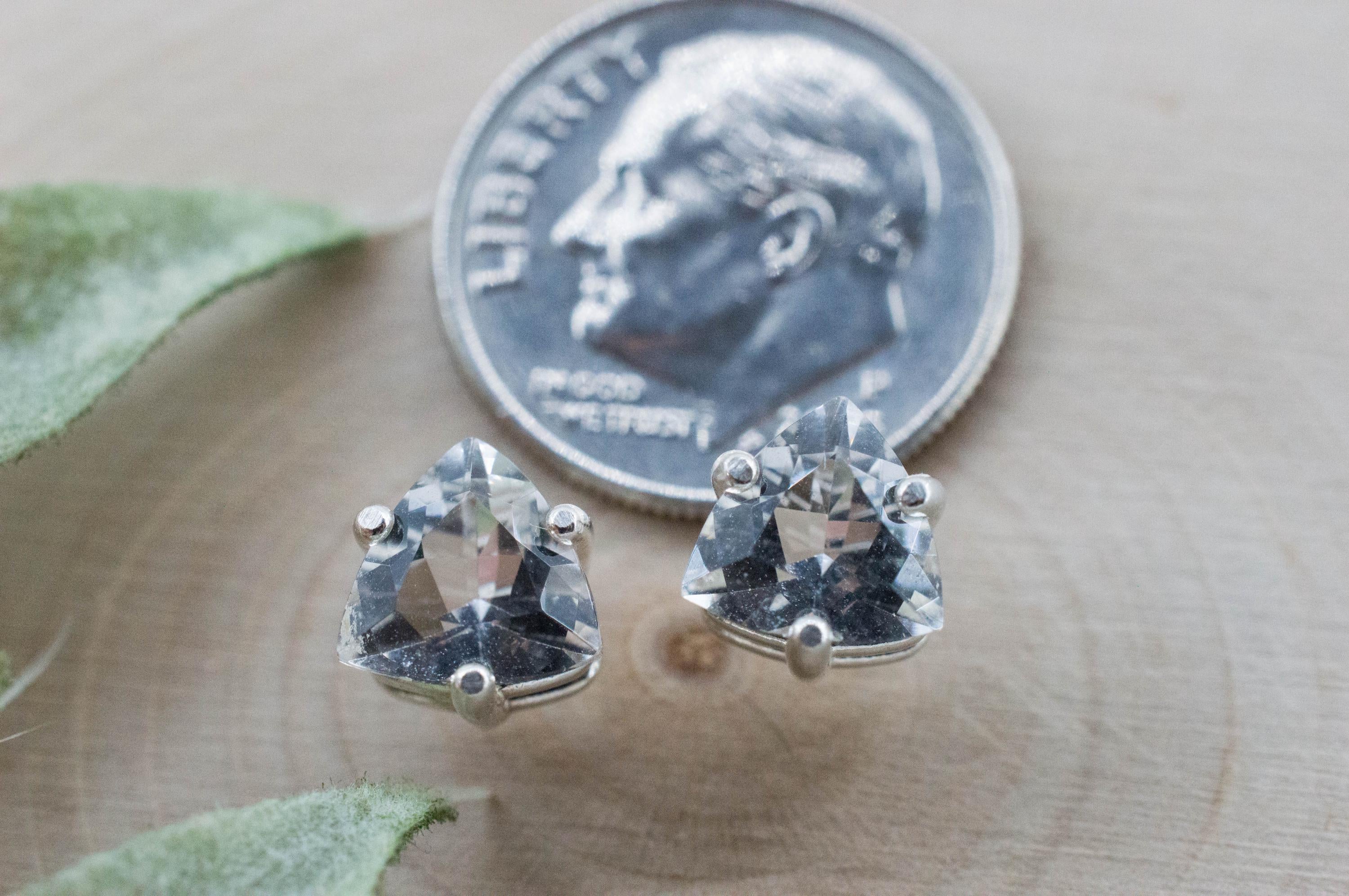 Quartz Earrings, Natural Untreated Tanzania Mondo Quartz; 1.710cts