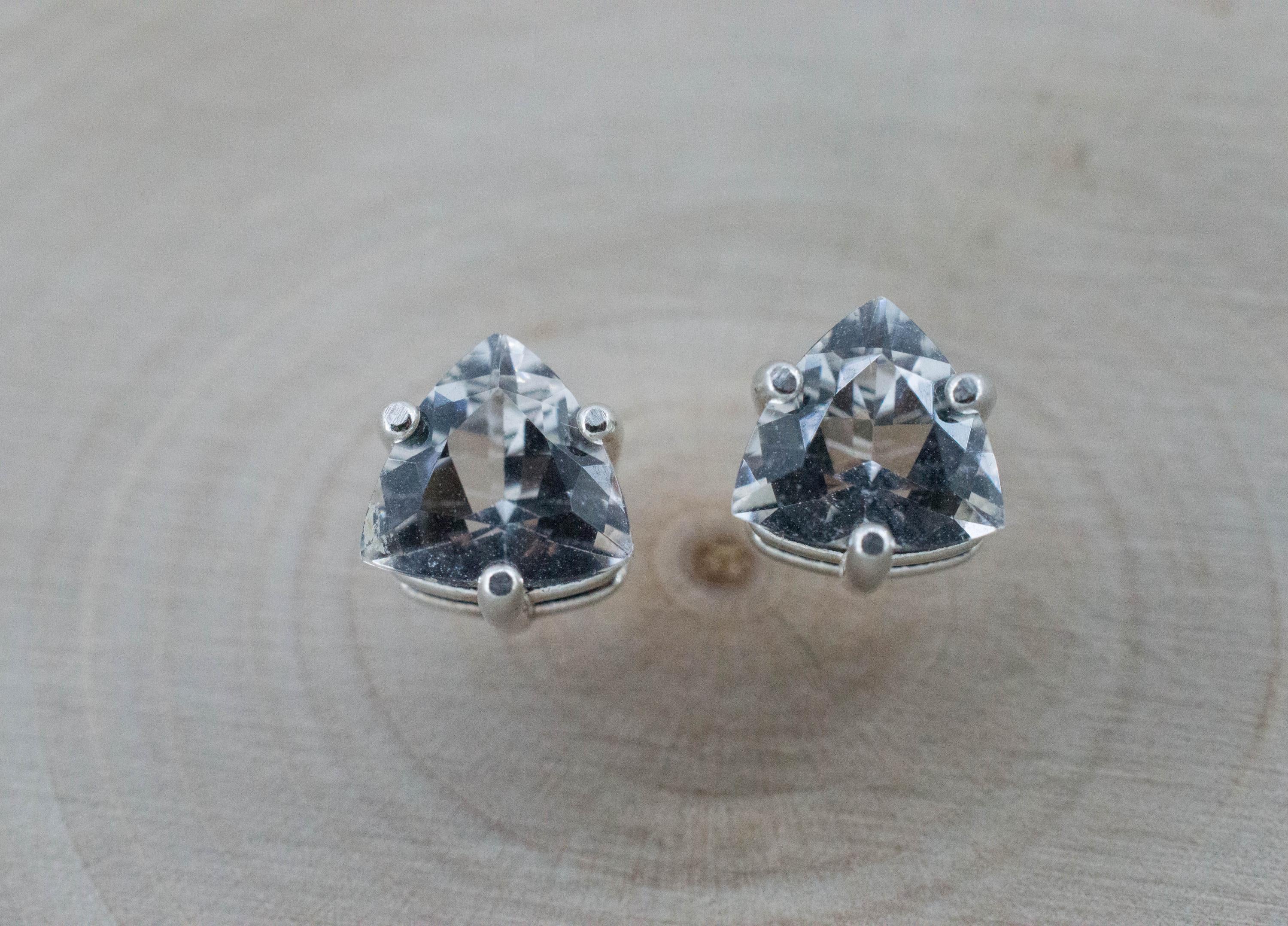 Quartz Earrings, Natural Untreated Tanzania Mondo Quartz; 1.710cts