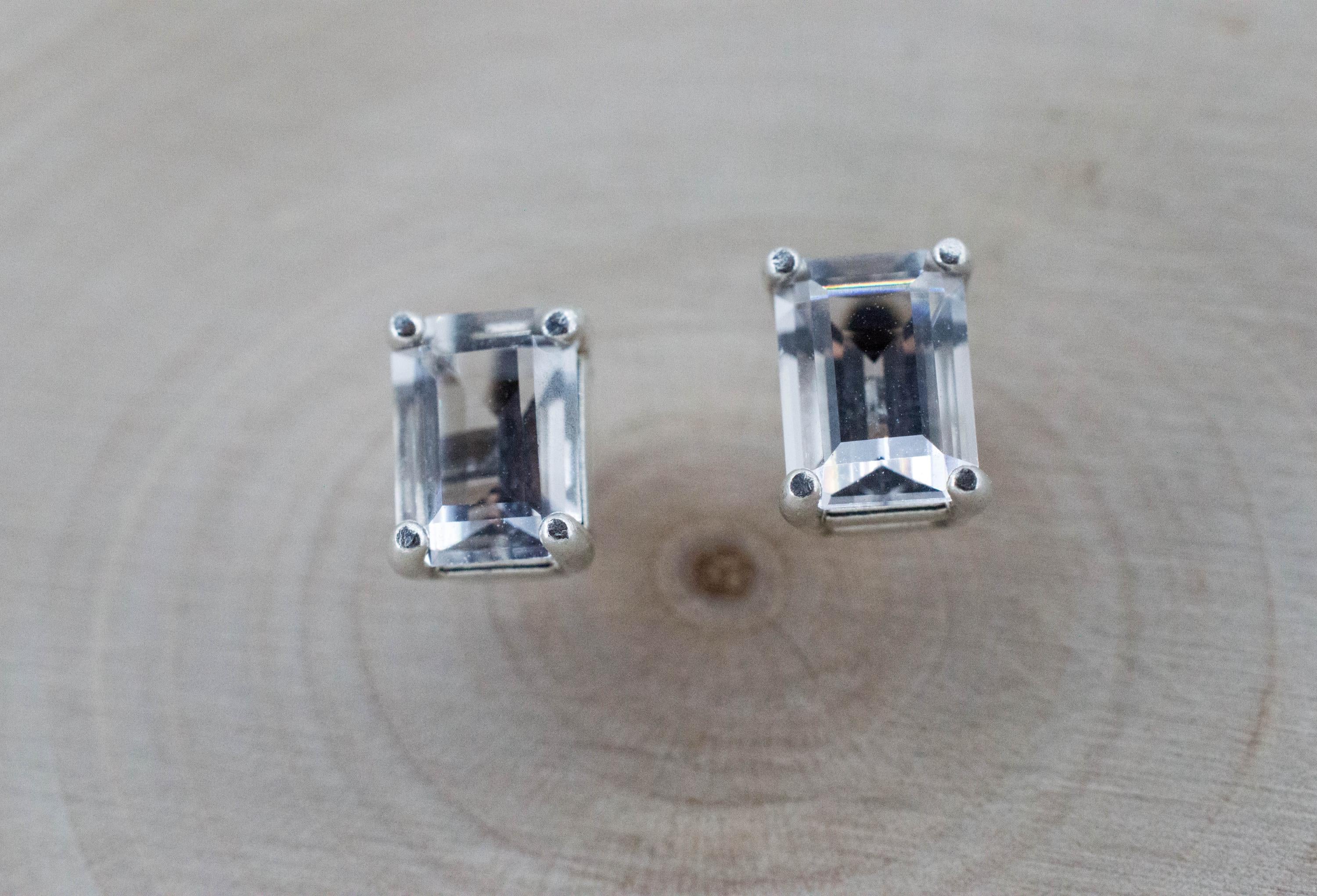 Quartz Earrings, Natural Untreated Tanzania Mondo Quartz; 1.775cts