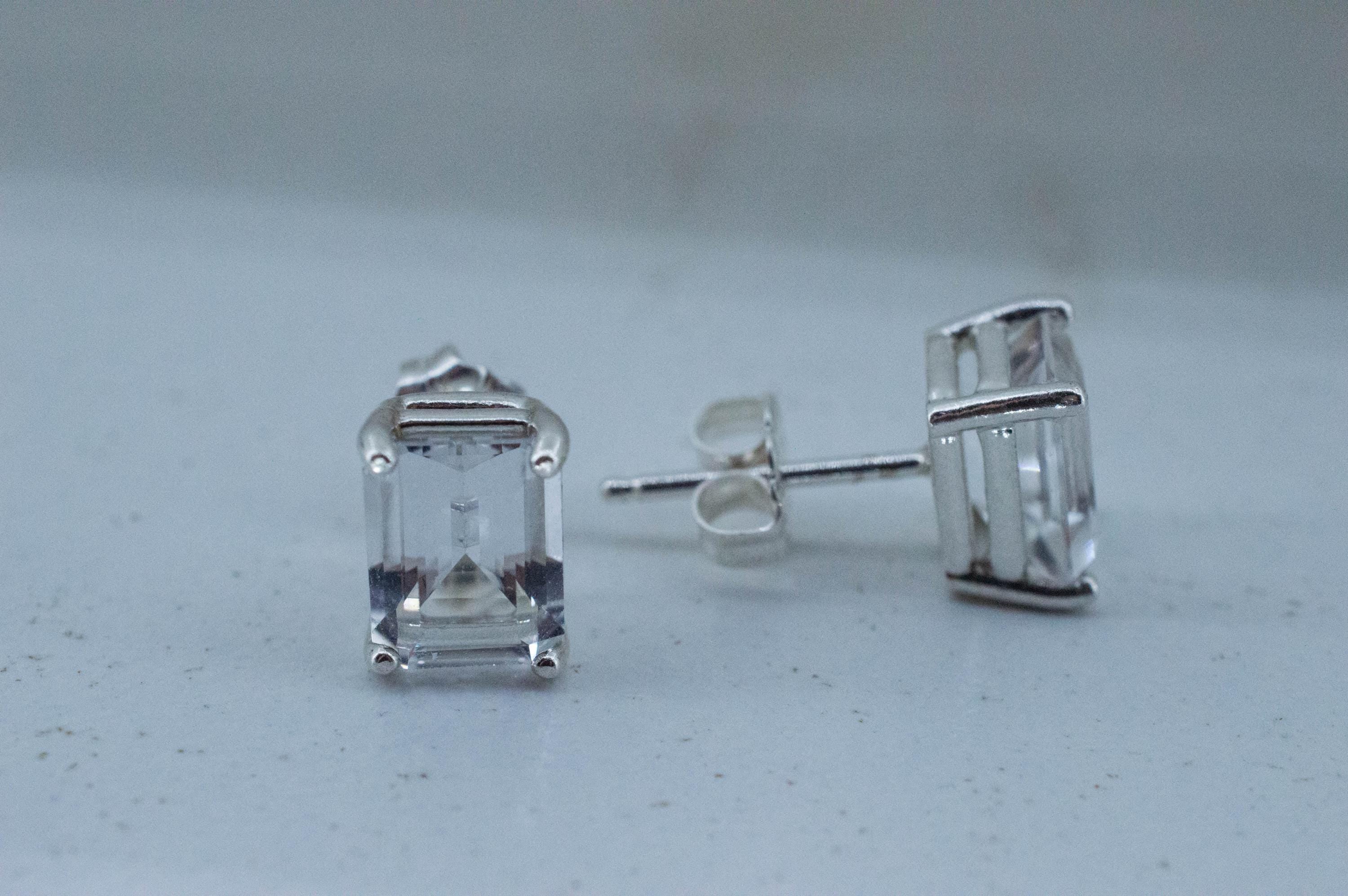 Quartz Earrings, Natural Untreated Tanzania Mondo Quartz; 2.825cts