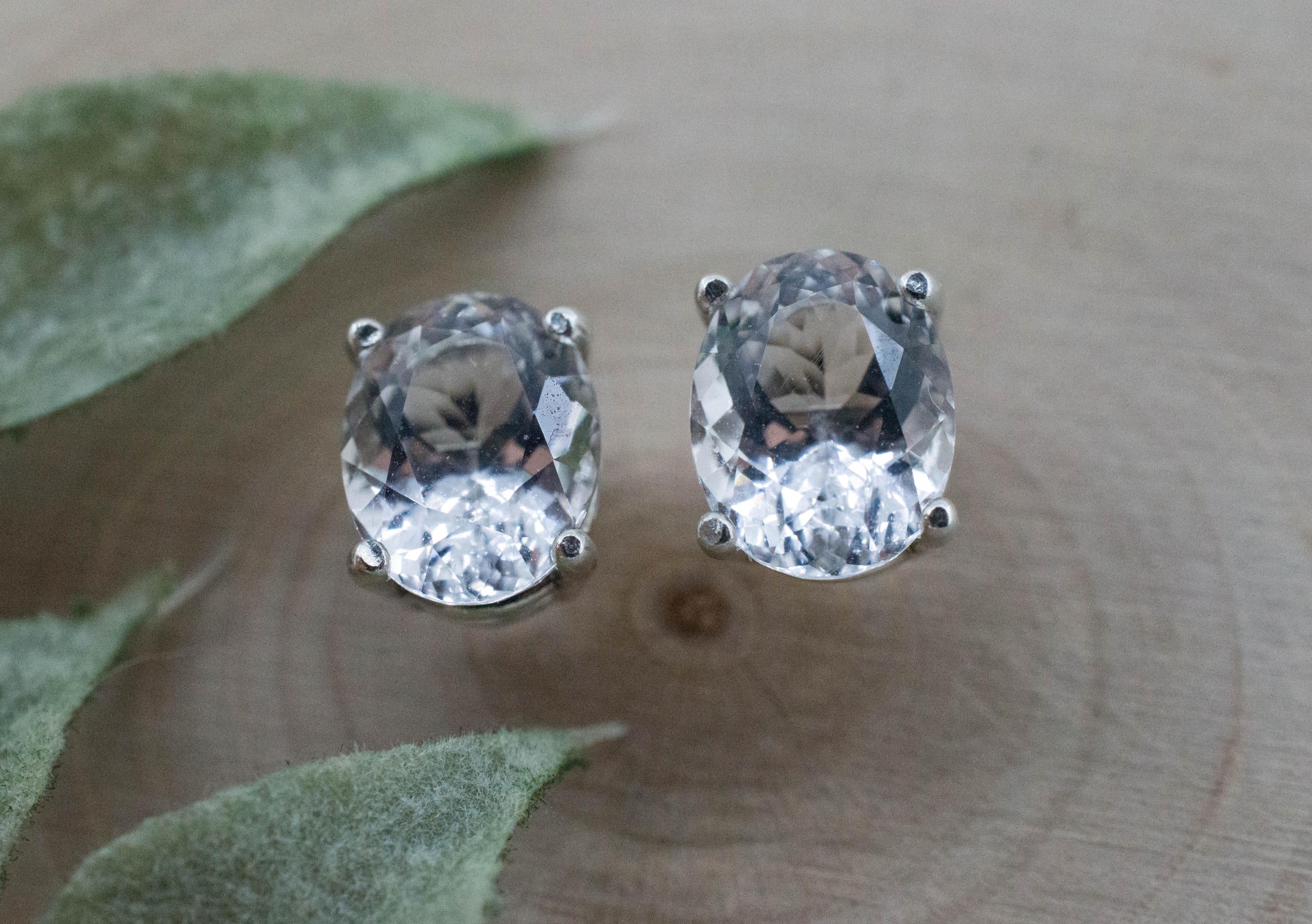 Quartz Earrings, Natural Untreated Tanzania Mondo Quartz; 3.685cts