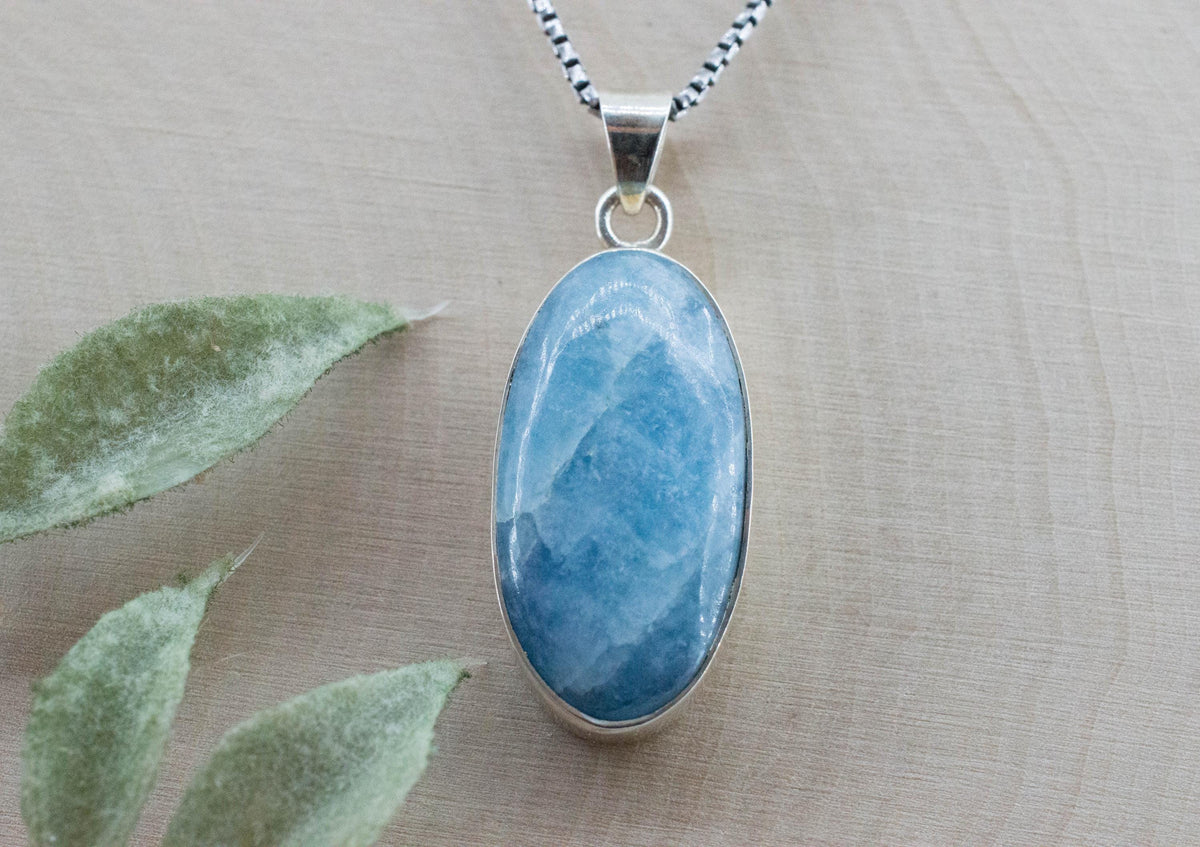 Aquamarine Pendant; Natural Untreated Brazil Aquamarine; 12.990cts