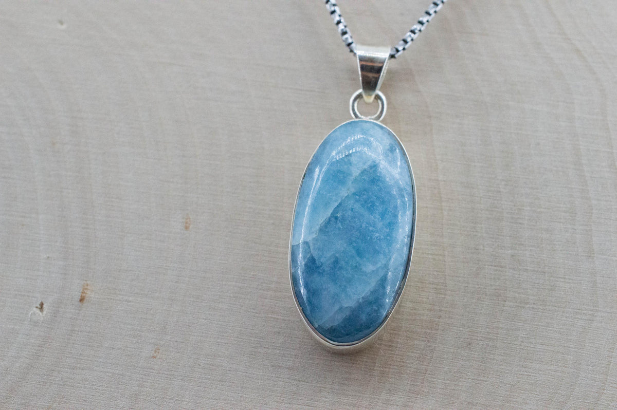 Aquamarine Pendant; Natural Untreated Brazil Aquamarine; 12.990cts