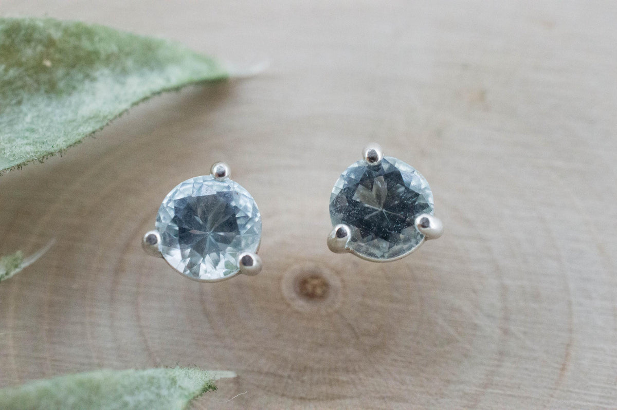 Aquamarine Earrings; Natural Untreated Brazil Aquamarine; 1.350cts