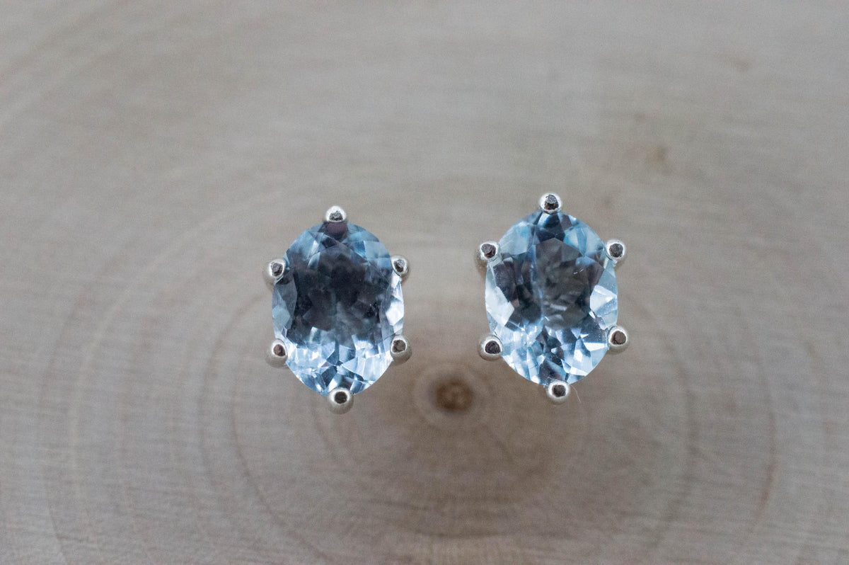 Aquamarine Earrings; Natural Untreated Mozambique Aquamarine; 2.065cts