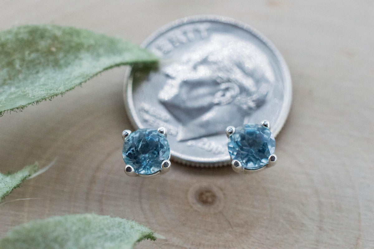 Aquamarine Earrings; Natural Untreated Nigeria Aquamarine; 0.710cts