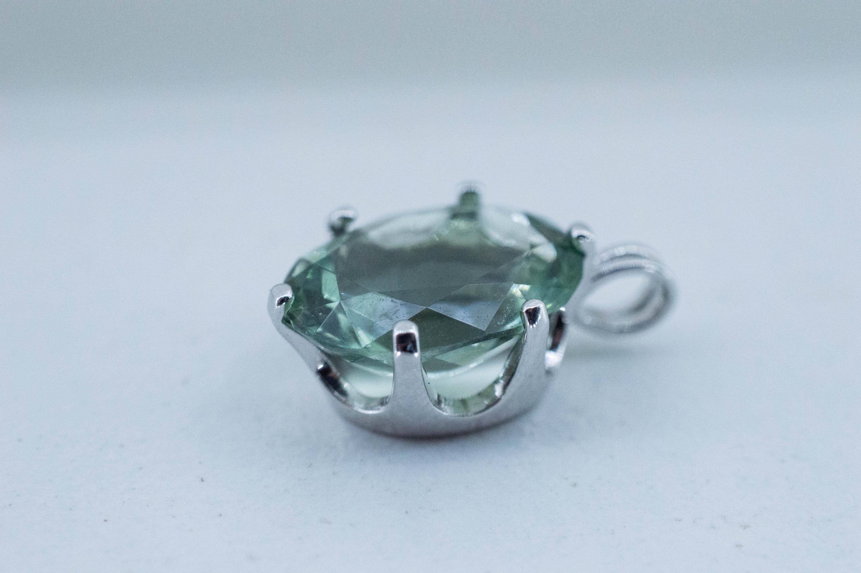Prasiolite Pendant; Natural Brazil Green Amethyst; 4.150cts