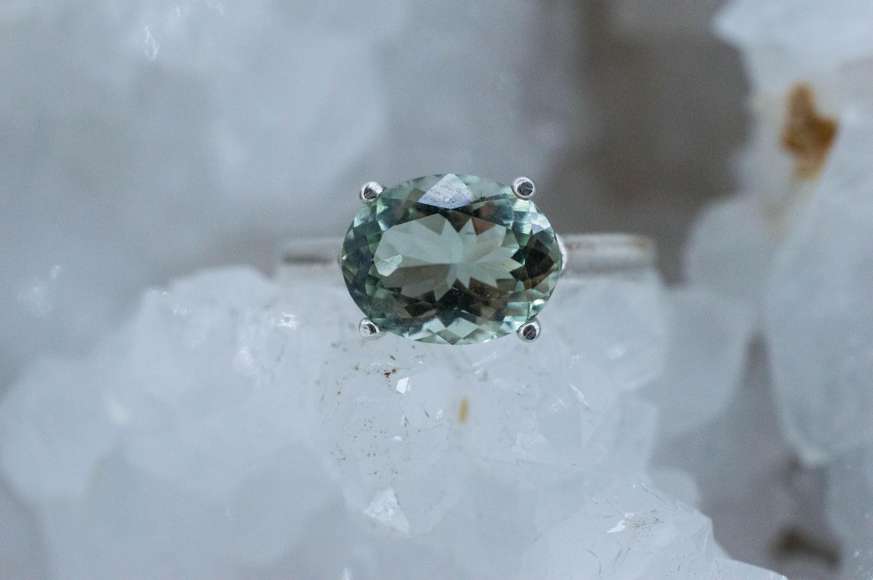 Prasiolite Ring, Natural Brazil Green Amethyst; 2.595cts