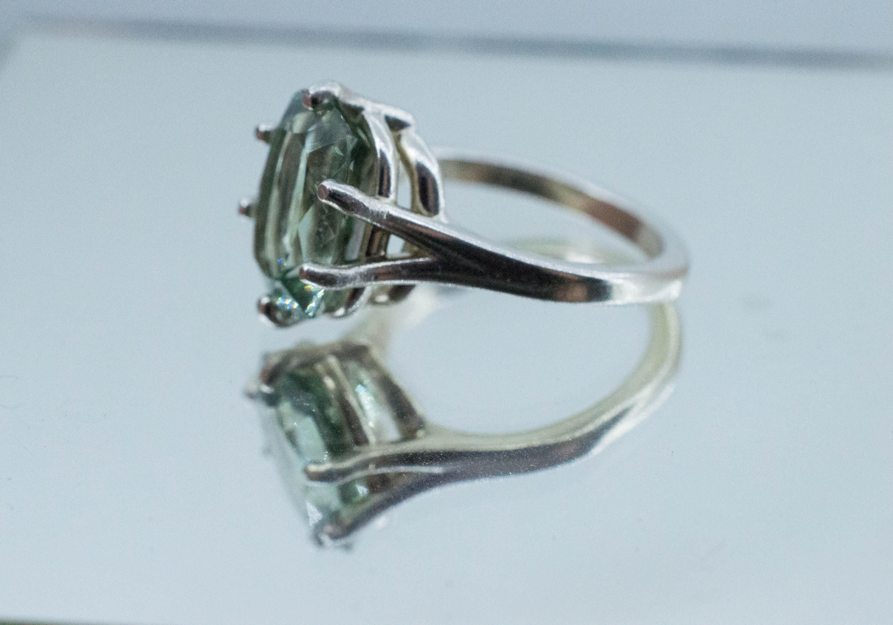Prasiolite Ring, Natural Brazil Green Amethyst; 4.620cts