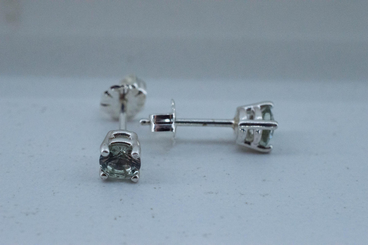 Prasiolite Earrings; Natural Brazilian Green Amethyst; 0.555cts