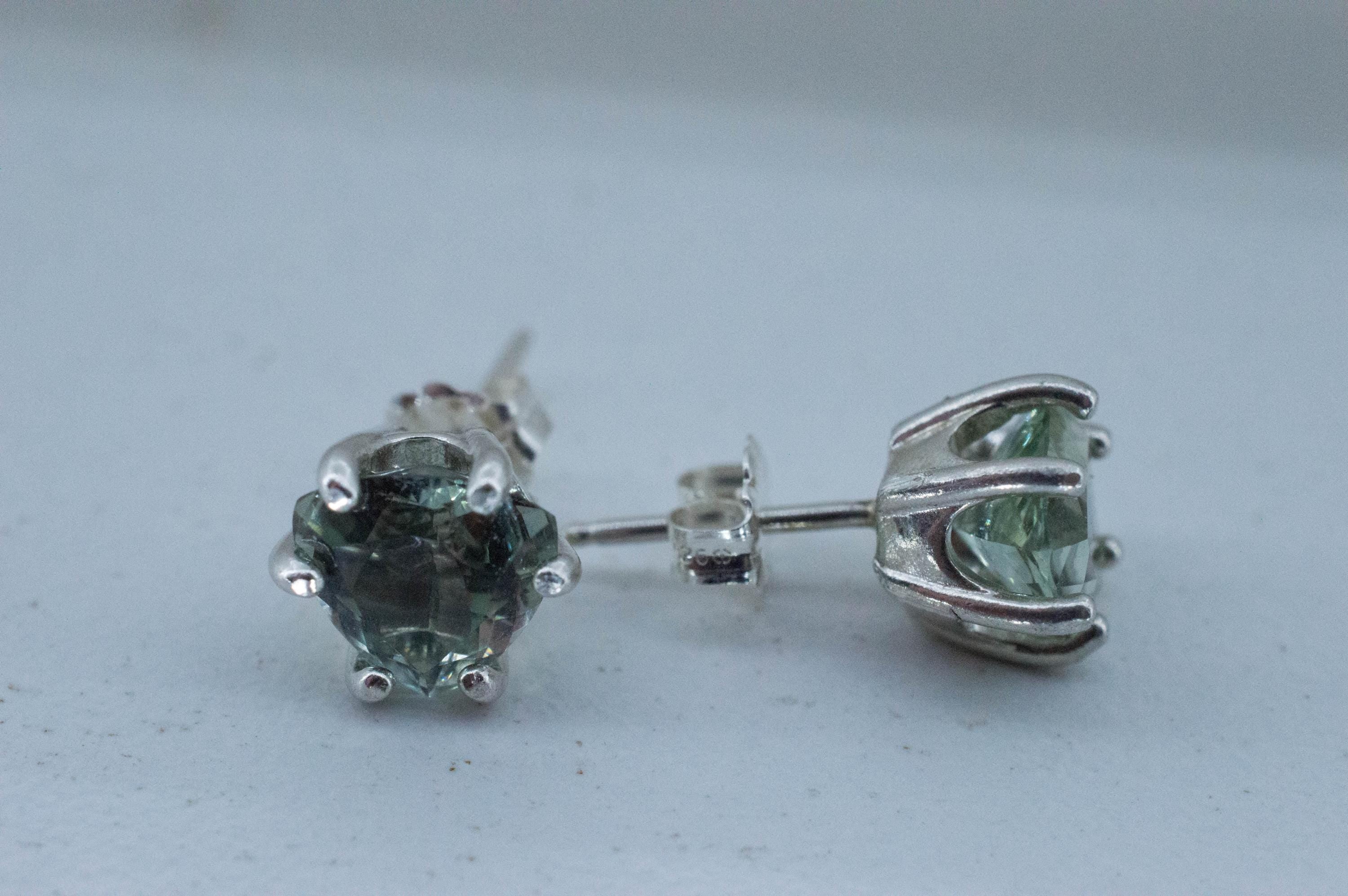 Prasiolite Earrings; Natural Brazilian Green Amethyst; 2.735cts