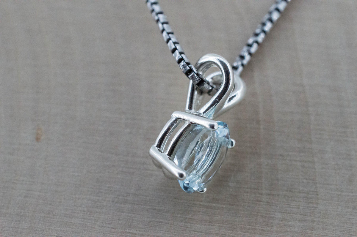 Aquamarine Pendant; Natural Untreated Mozambique Aquamarine; 1.375cts