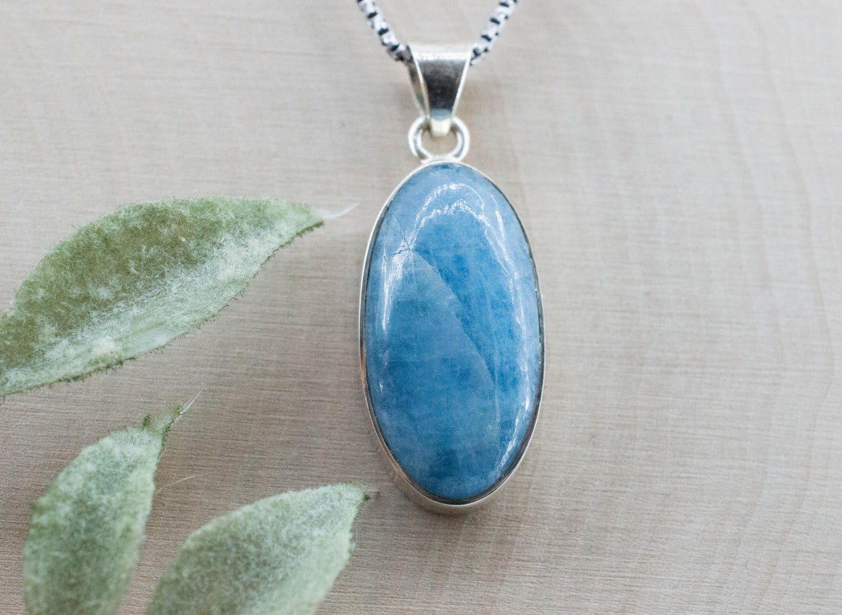 Aquamarine Pendant; Natural Untreated Brazil Aquamarine; 8.645cts