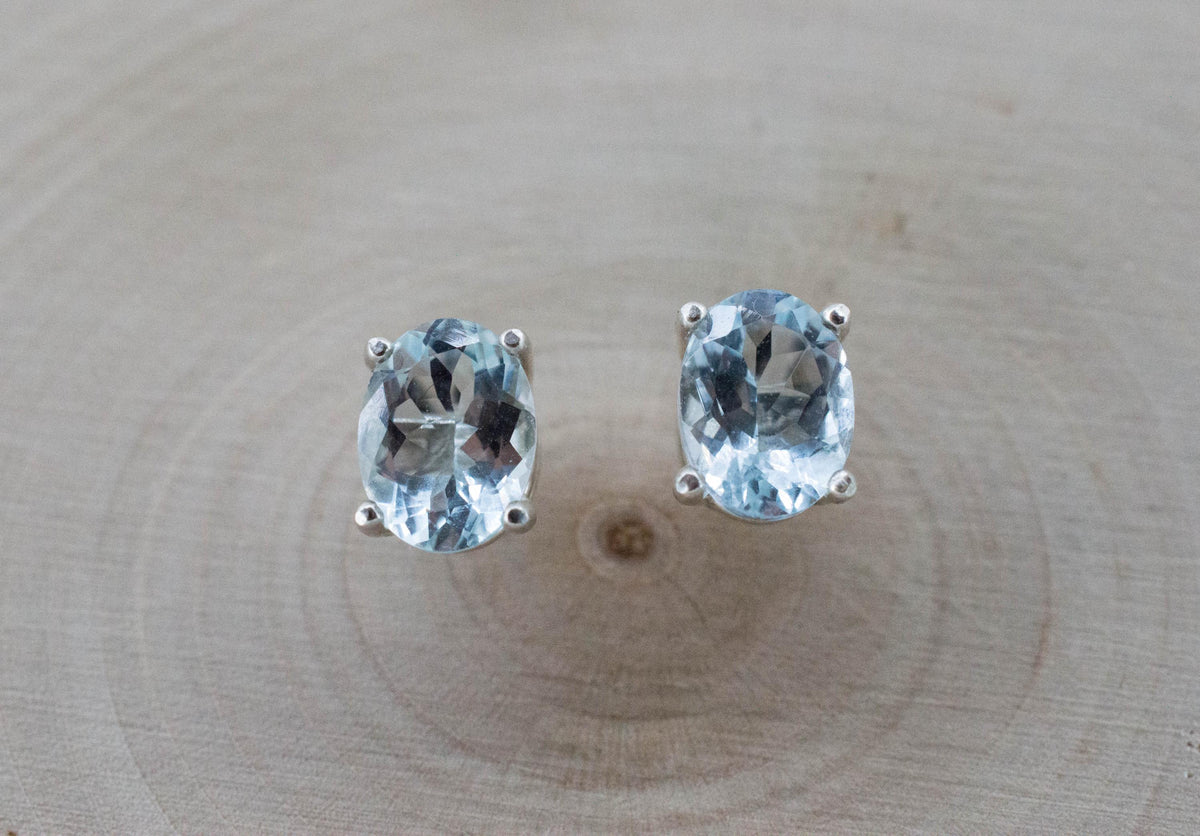 Aquamarine Earrings; Natural Untreated Mozambique Aquamarine; 2.530cts