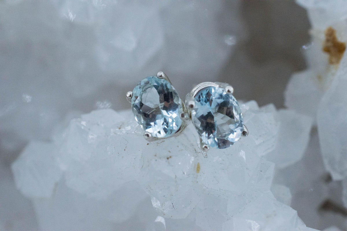Aquamarine Earrings; Natural Untreated Mozambique Aquamarine; 2.530cts