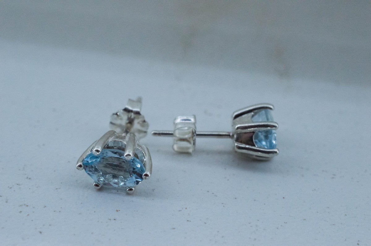 Aquamarine Earrings; Natural Untreated Mozambique Aquamarine; 2.065cts