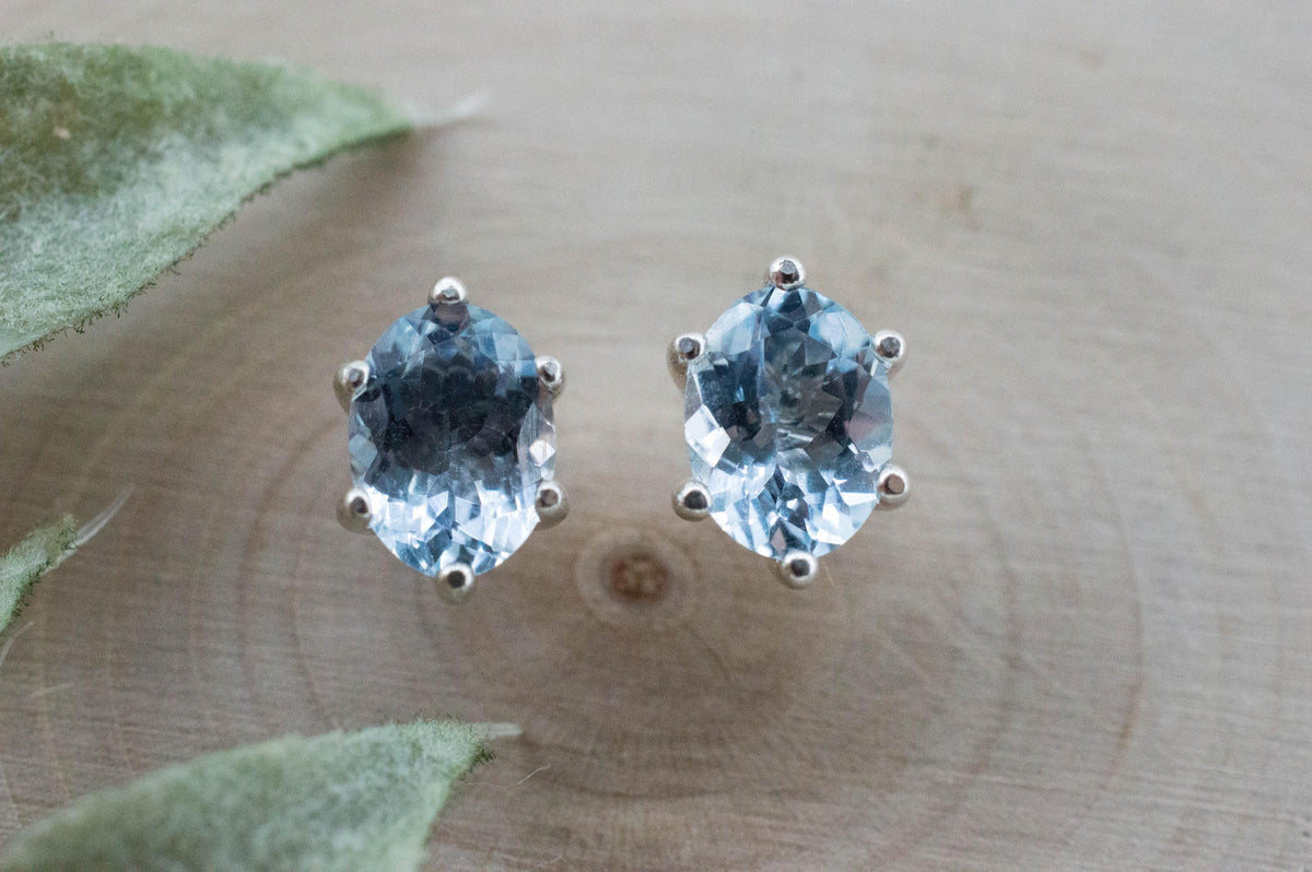 Aquamarine Earrings; Natural Untreated Mozambique Aquamarine; 2.065cts