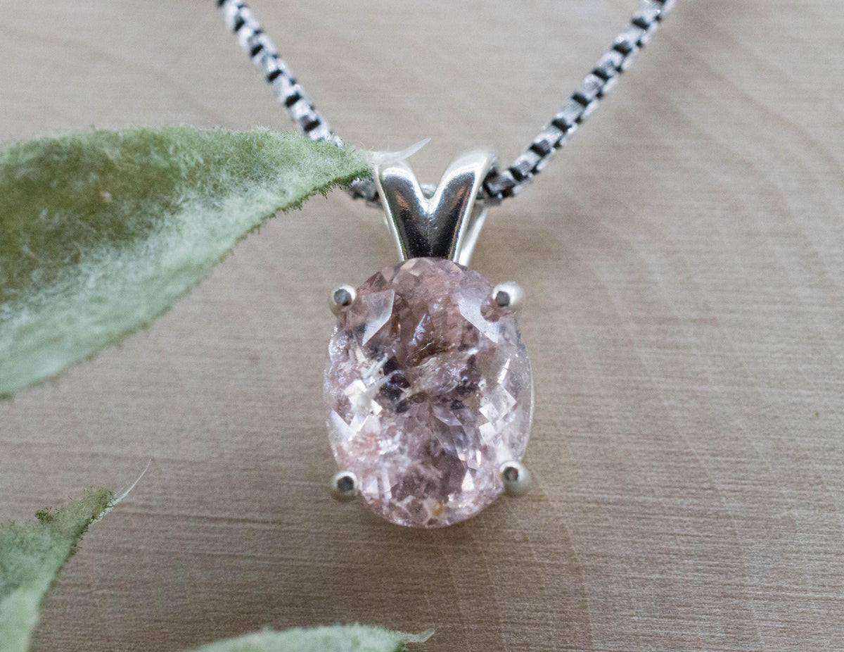 Morganite Pendant; Natural Untreated Brazil Pink Beryl; 3.845cts