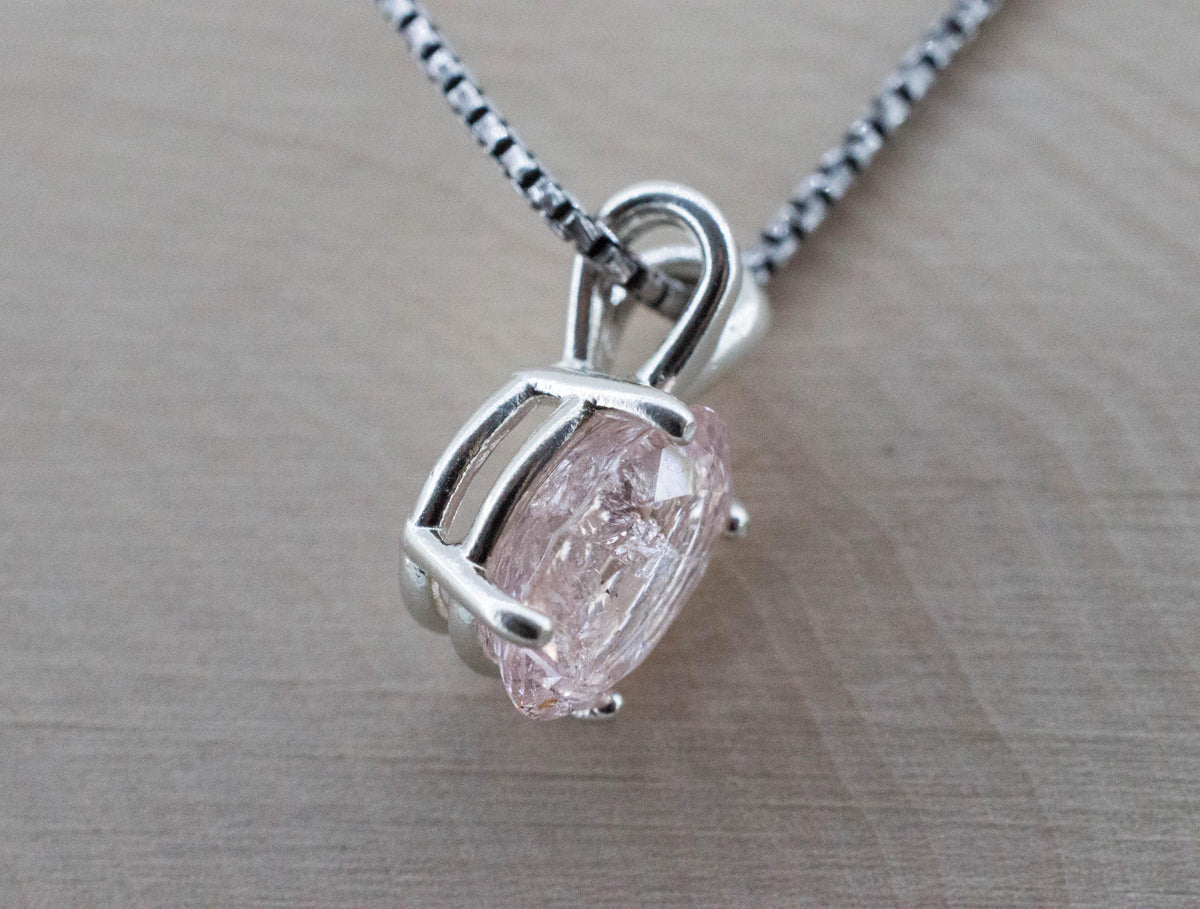 Morganite Pendant; Natural Untreated Brazil Pink Beryl; 3.845cts - Mark Oliver Gems