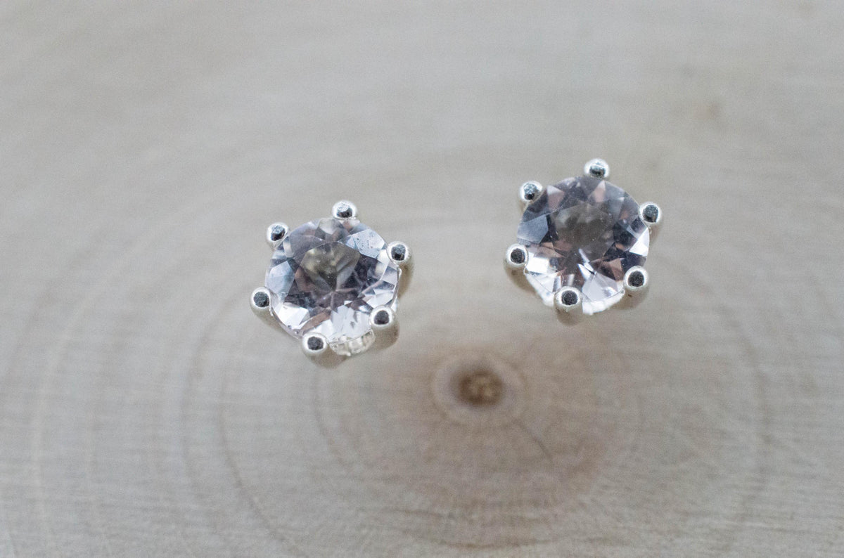 Morganite Earrings; Natural Untreated Brazil Pink Beryl; 0.905cts - Mark Oliver Gems