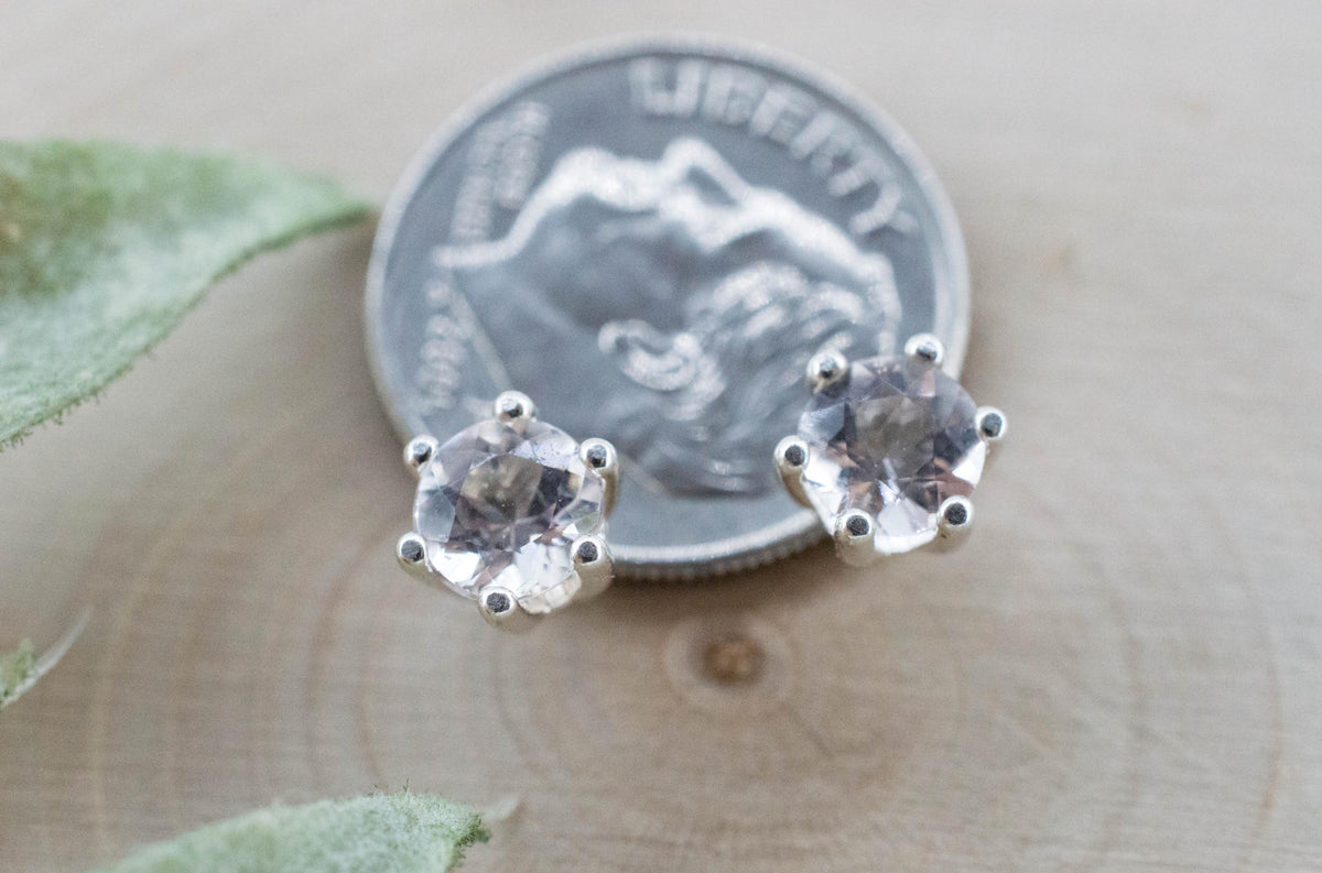 Morganite Earrings; Natural Untreated Brazil Pink Beryl; 0.905cts - Mark Oliver Gems