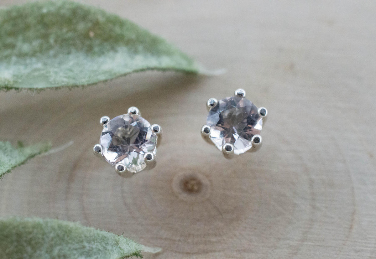 Morganite Earrings; Natural Untreated Brazil Pink Beryl; 0.905cts