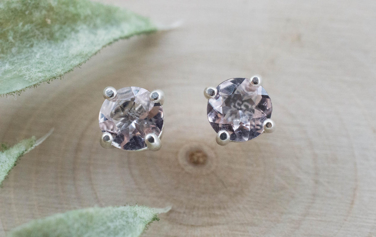 Morganite Earrings; Natural Untreated Brazil Pink Beryl; 1.095cts