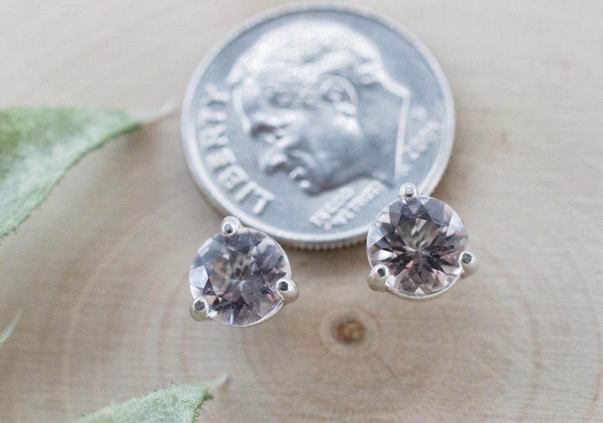 Morganite Earrings; Natural Untreated Brazil Pink Beryl; 1.360cts - Mark Oliver Gems