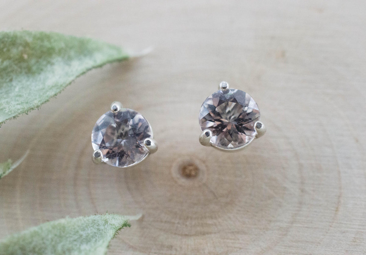 Morganite Earrings; Natural Untreated Brazil Pink Beryl; 1.360cts