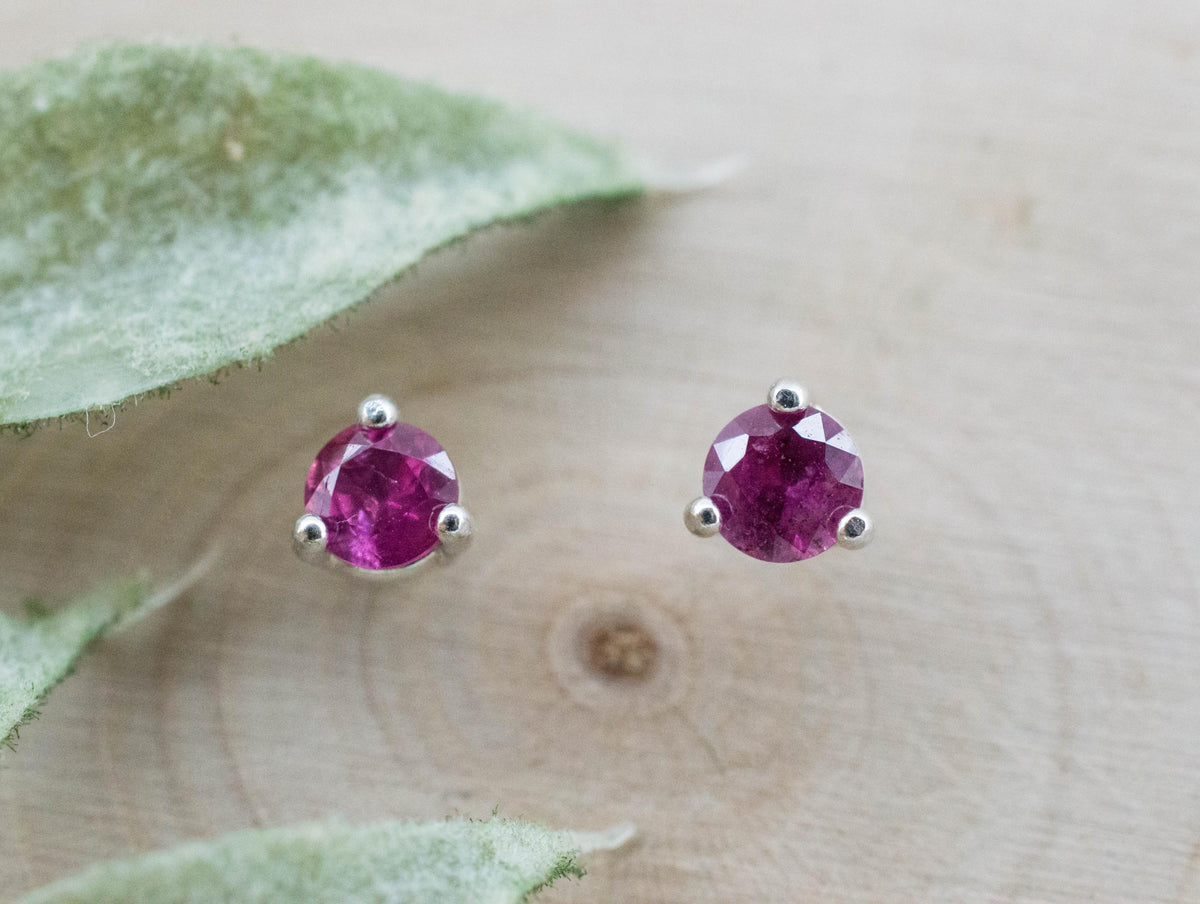 Winza Ruby Sapphire Earrings; Natural Untreated Tanzania Ruby; 0.530cts