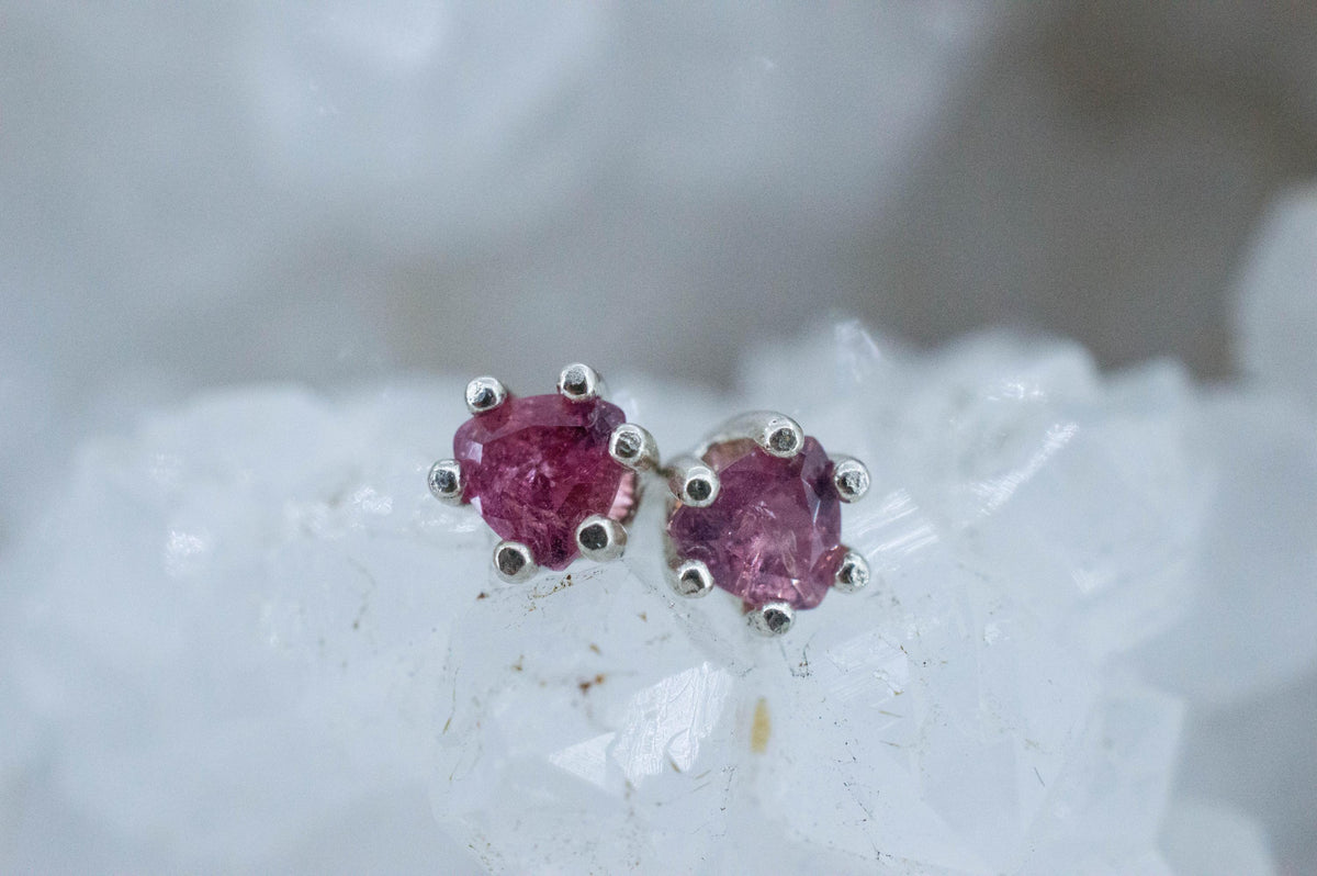 Winza Ruby Sapphire Earrings; Natural Untreated Tanzania Ruby; 0.580cts