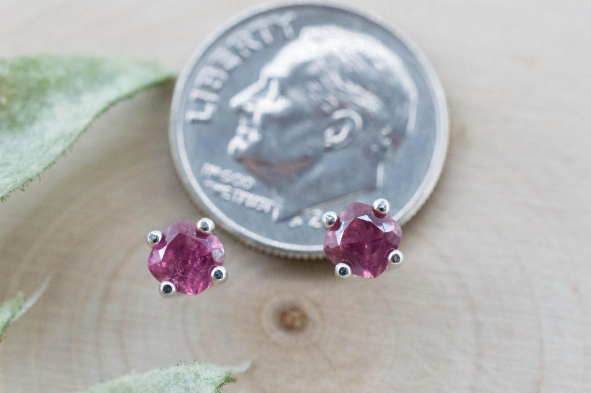 Winza Ruby Earrings; Natural Untreated Tanzania Ruby; 0.740cts - Mark Oliver Gems