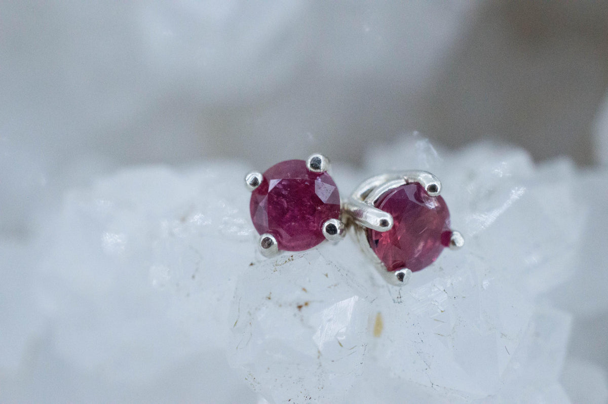 Winza Ruby Sapphire Earrings; Natural Untreated Tanzania Ruby; 0.775cts