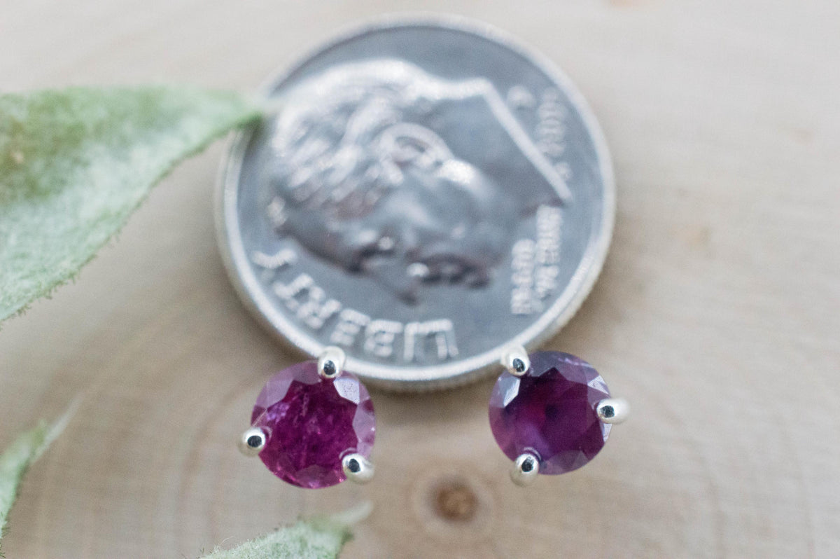 Winza Ruby Sapphire Earrings; Natural Untreated Tanzania Ruby; 1.180cts - Mark Oliver Gems