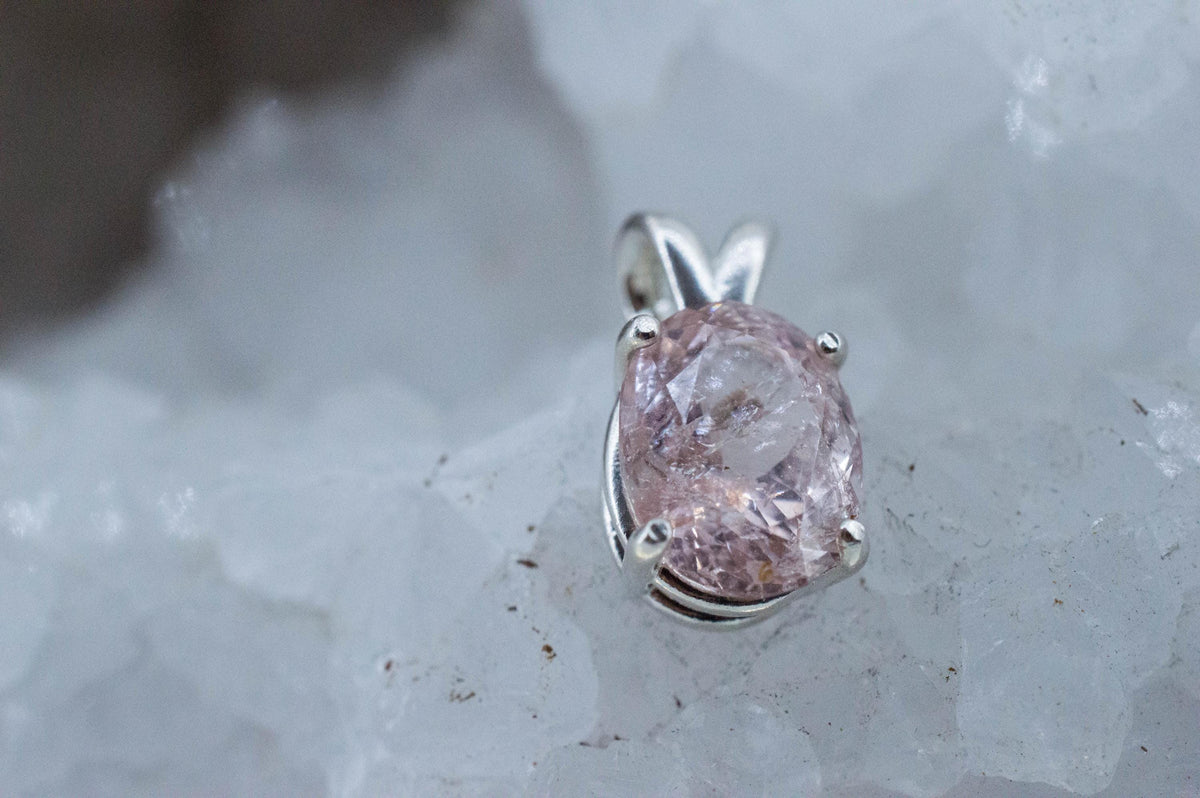 Morganite Pendant; Natural Untreated Brazil Pink Beryl; 3.845cts