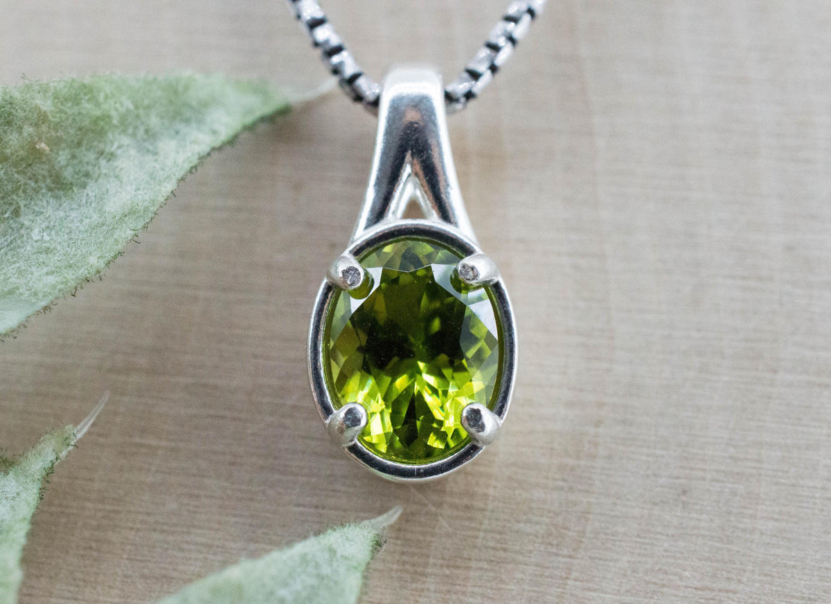 Peridot Pendant; Natural Untreated Tanzania GoGo Peridot; 1.930cts