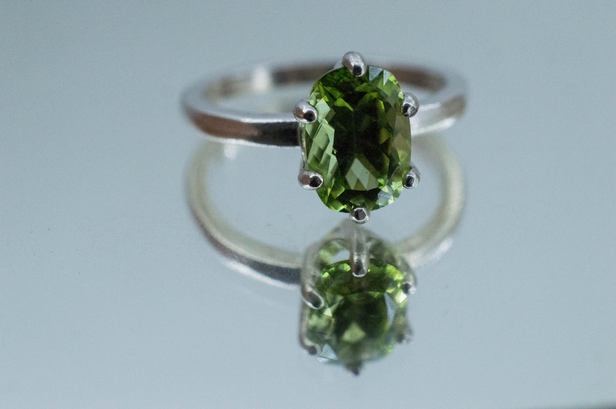 Peridot Ring, Natural Untreated Tanzania GoGo Peridot; 1.735cts