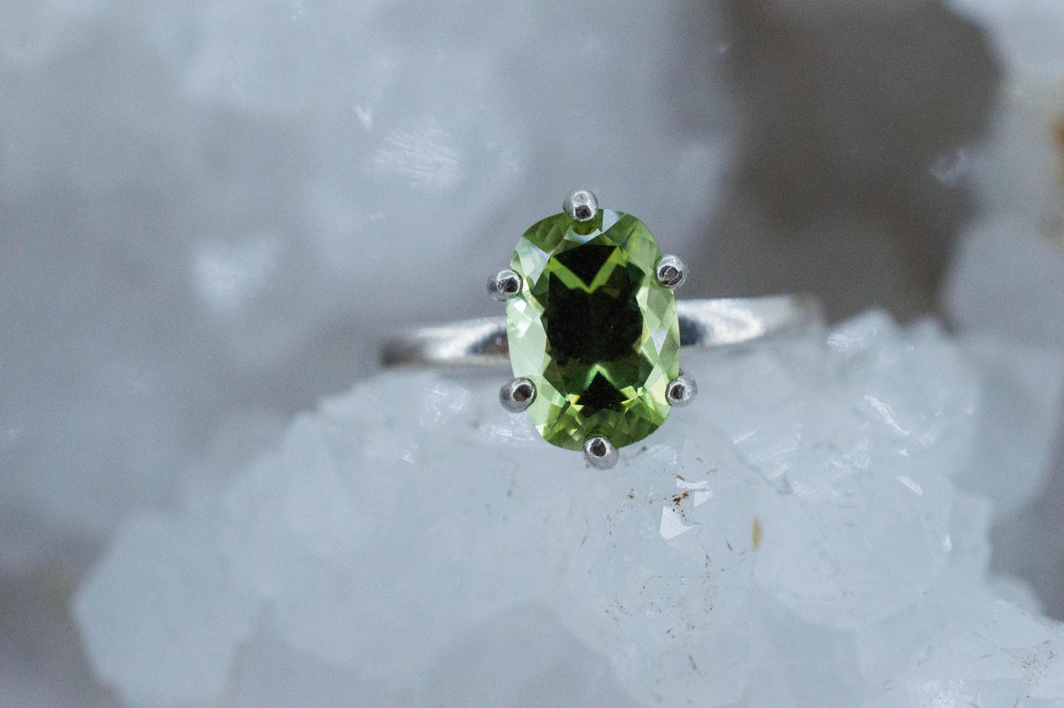 Peridot Ring, Natural Untreated Tanzania GoGo Peridot; 1.735cts