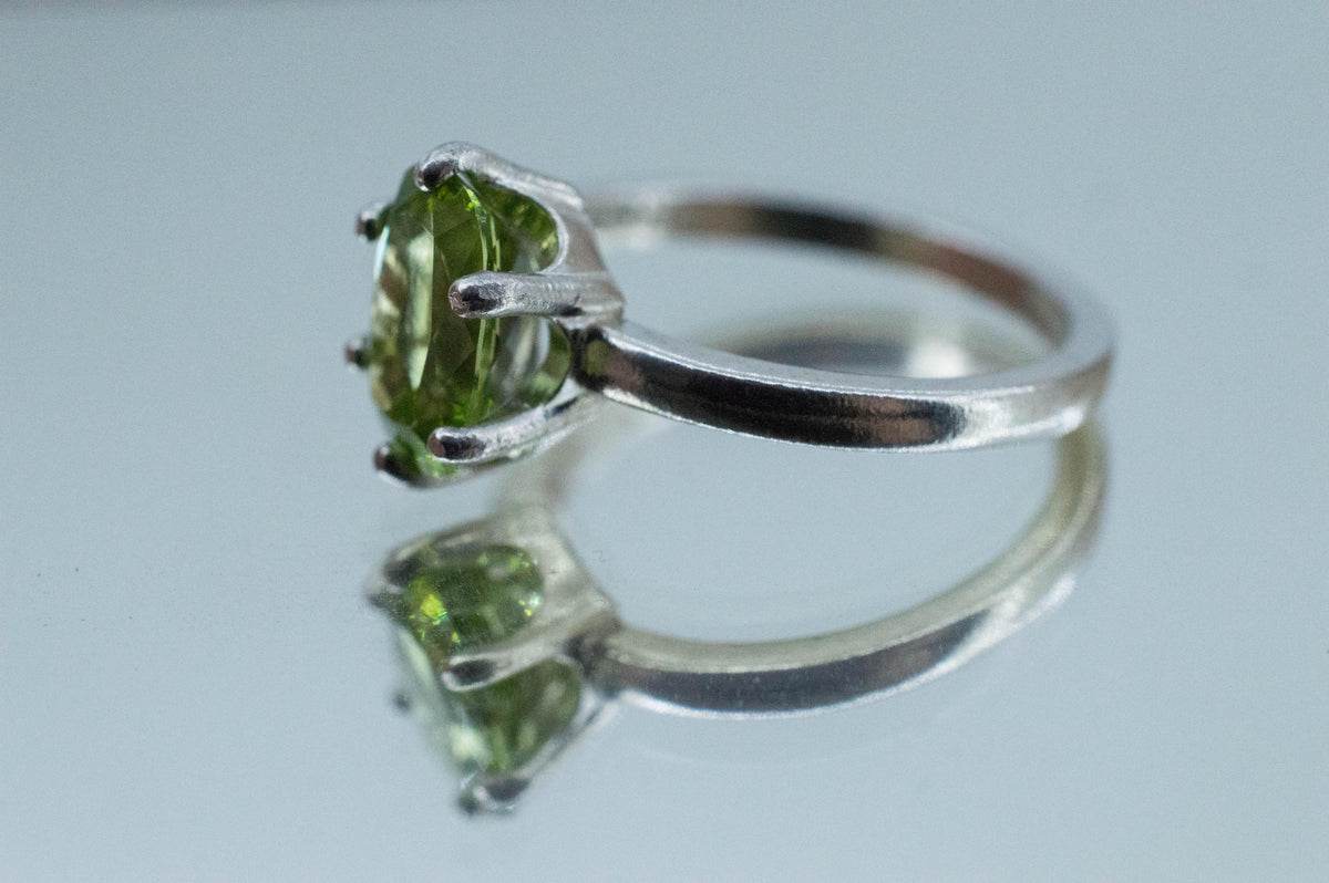 Peridot Ring, Natural Untreated Tanzania GoGo Peridot; 1.735cts