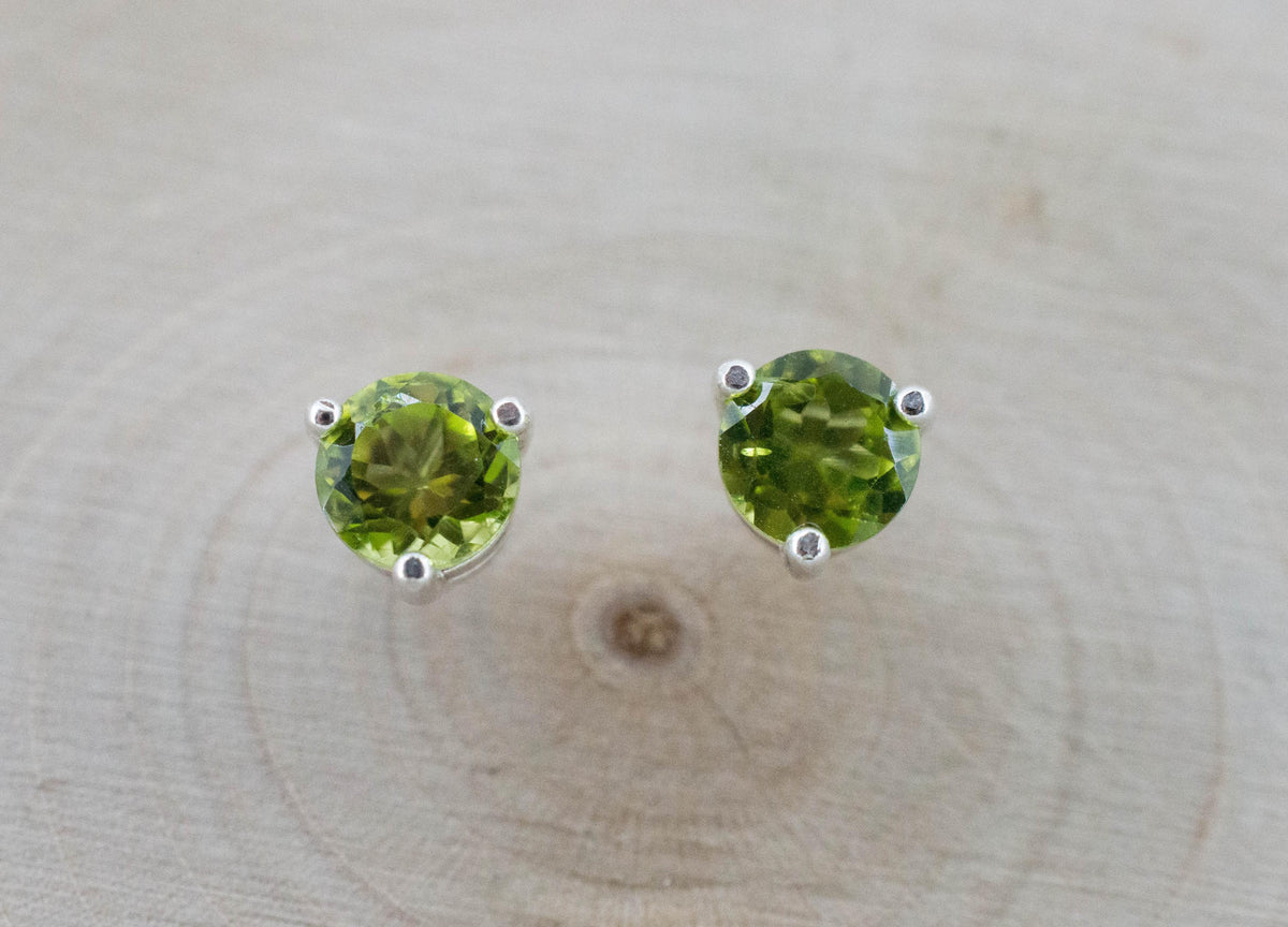 Peridot Earrings; Natural Untreated Arizona Peridot; 1.240cts