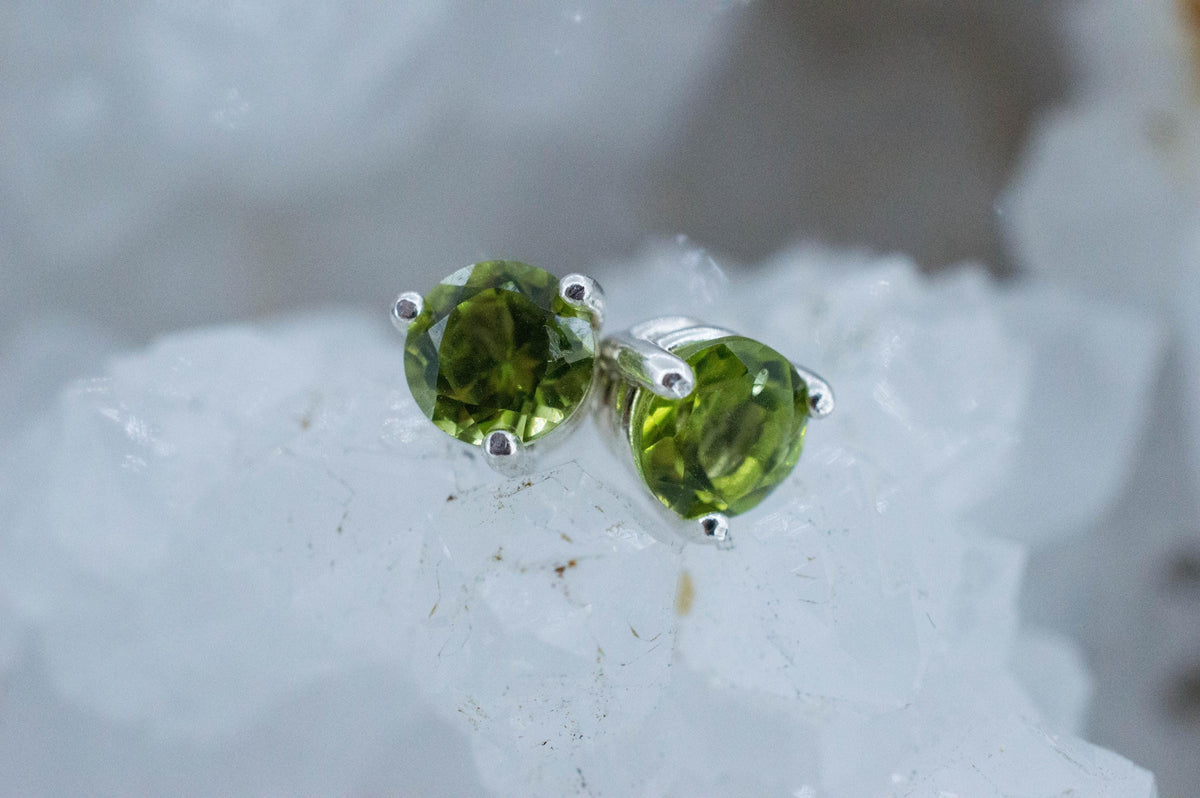 Peridot Earrings; Natural Untreated Arizona Peridot; 1.240cts