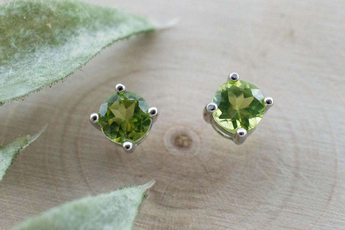Peridot Earrings; Natural Untreated Arizona Peridot; 1.525cts