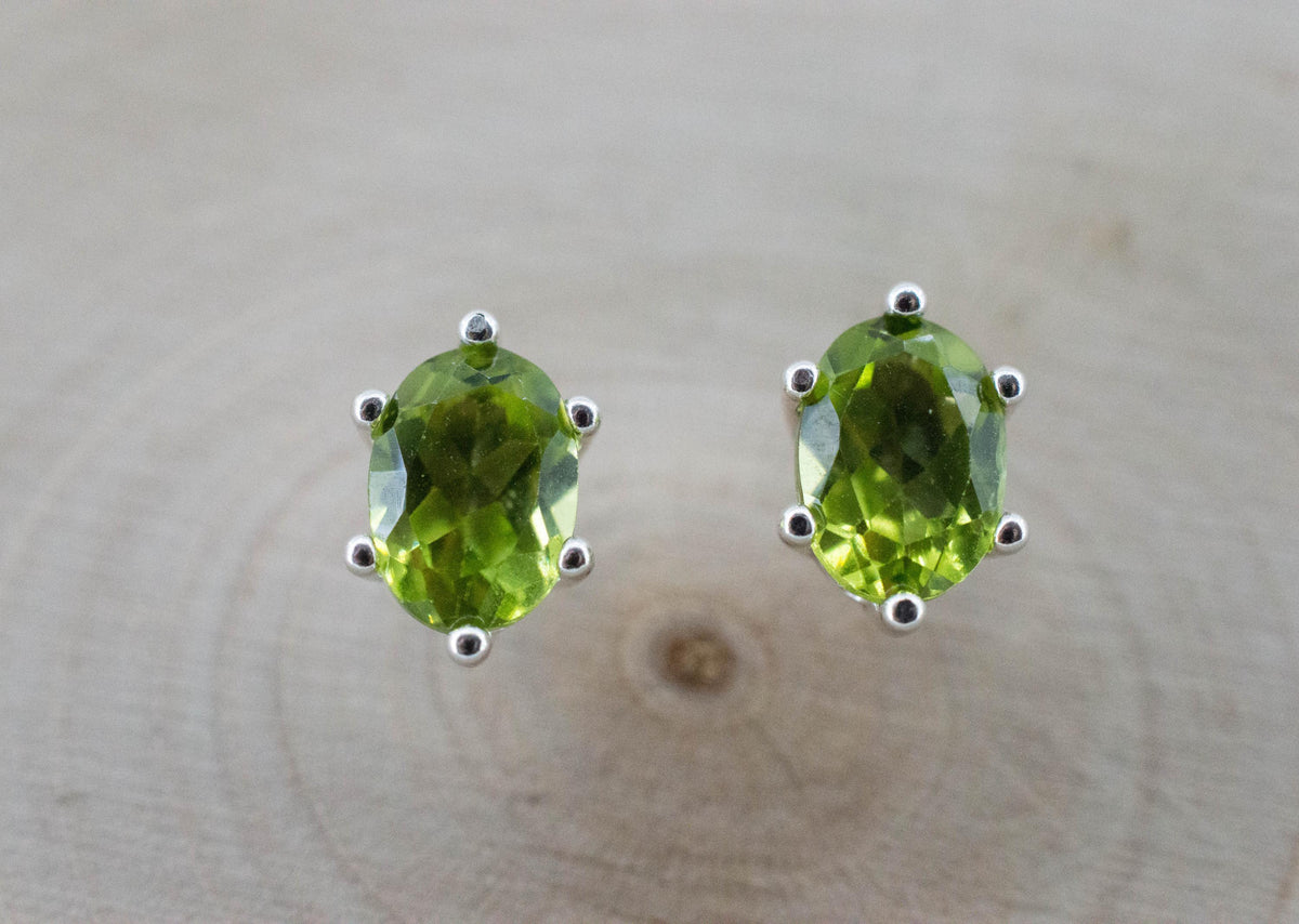 Peridot Earrings; Natural Untreated Arizona Peridot; 1.875cts