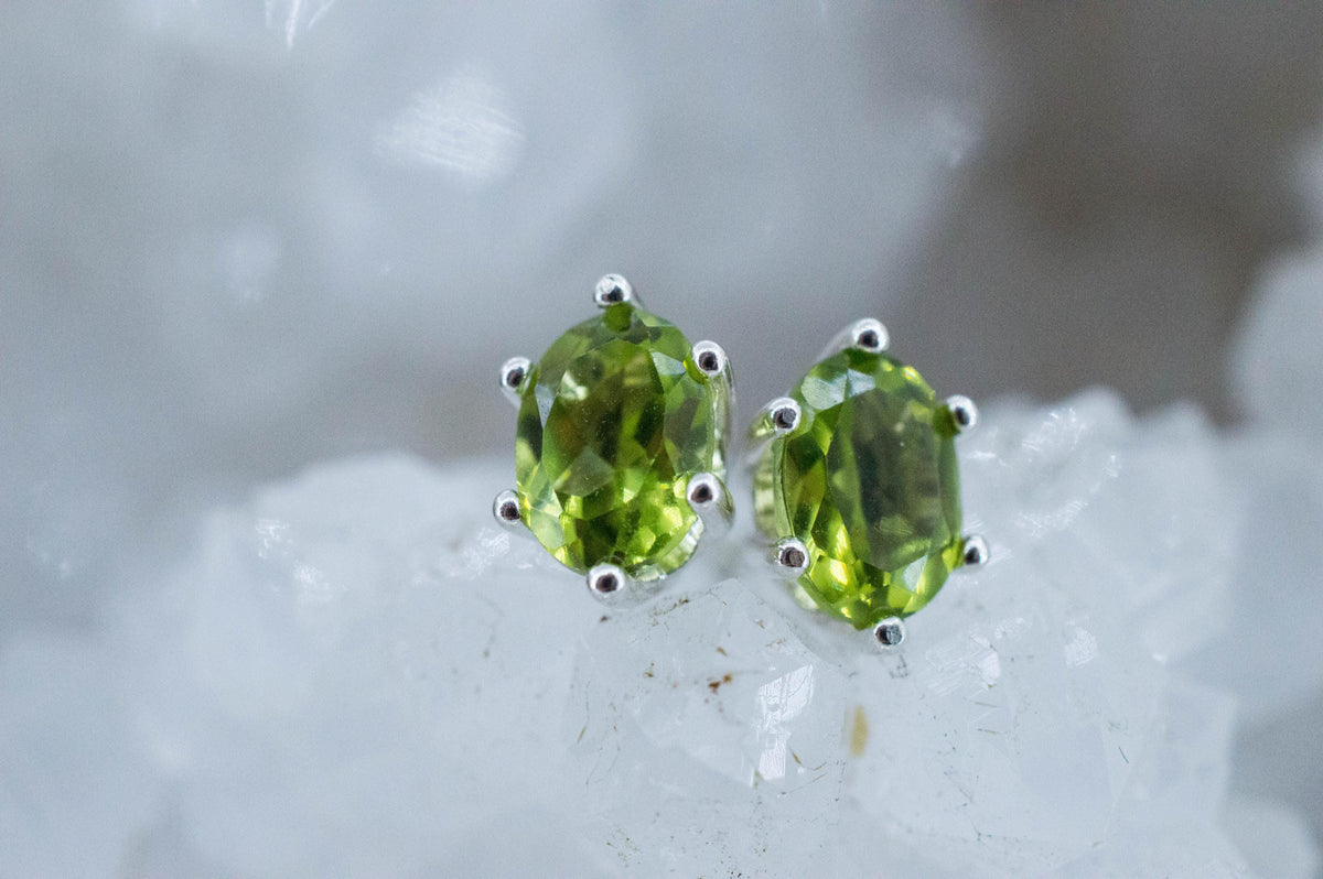 Peridot Earrings; Natural Untreated Arizona Peridot; 1.875cts