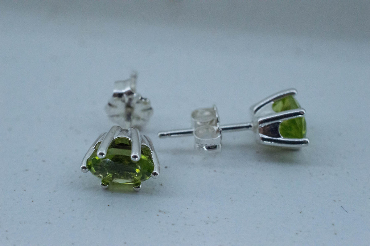 Peridot Earrings; Natural Untreated Arizona Peridot; 1.875cts