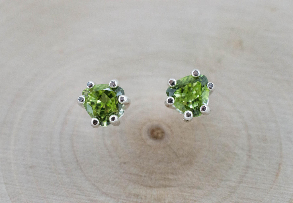 Peridot Earrings; Natural Untreated Tanzania Go Go Peridot; 0.875cts