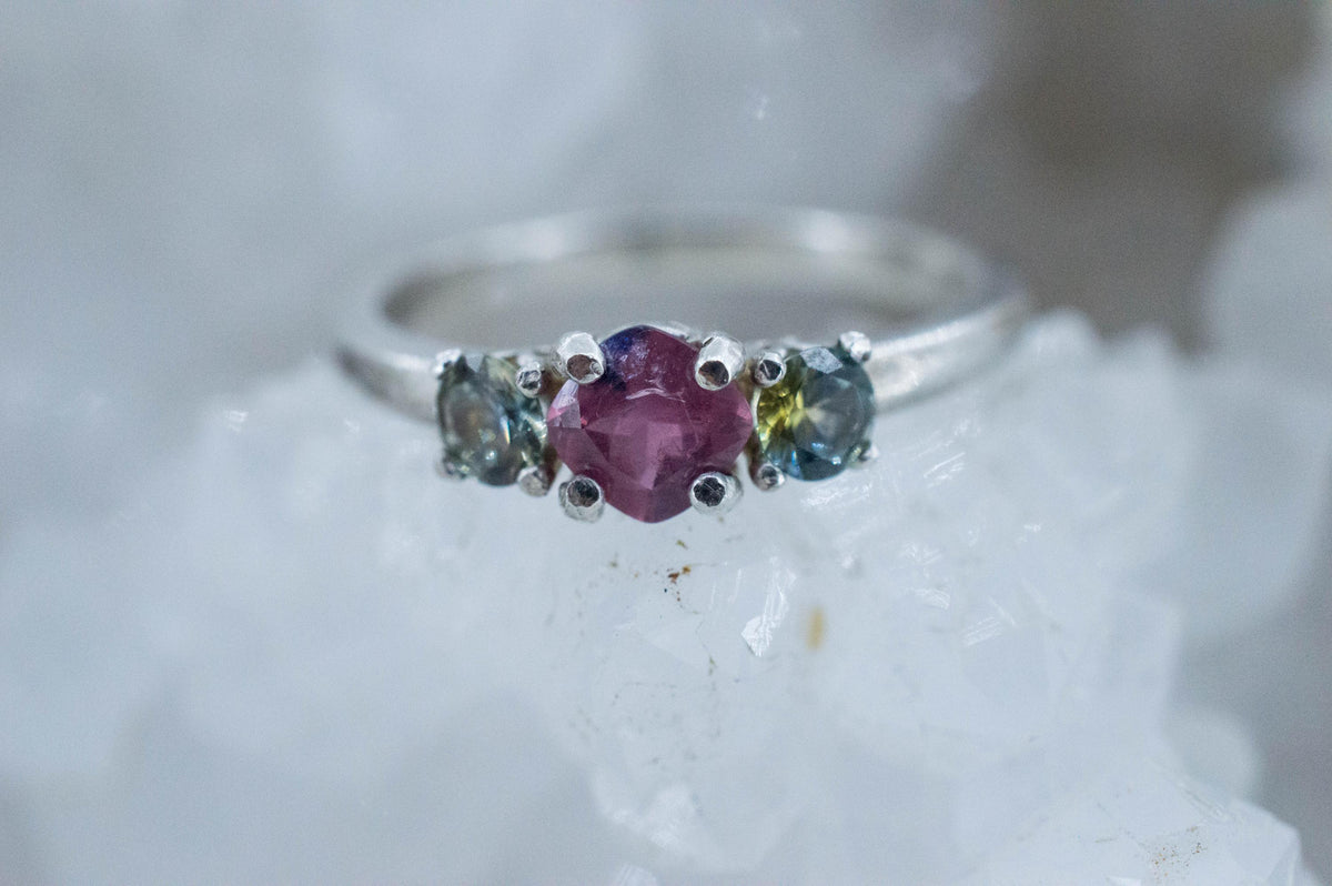 Winza Ruby Sapphire Ring; Natural Untreated Tanzania Ruby and Montana Sapphires - Mark Oliver Gems