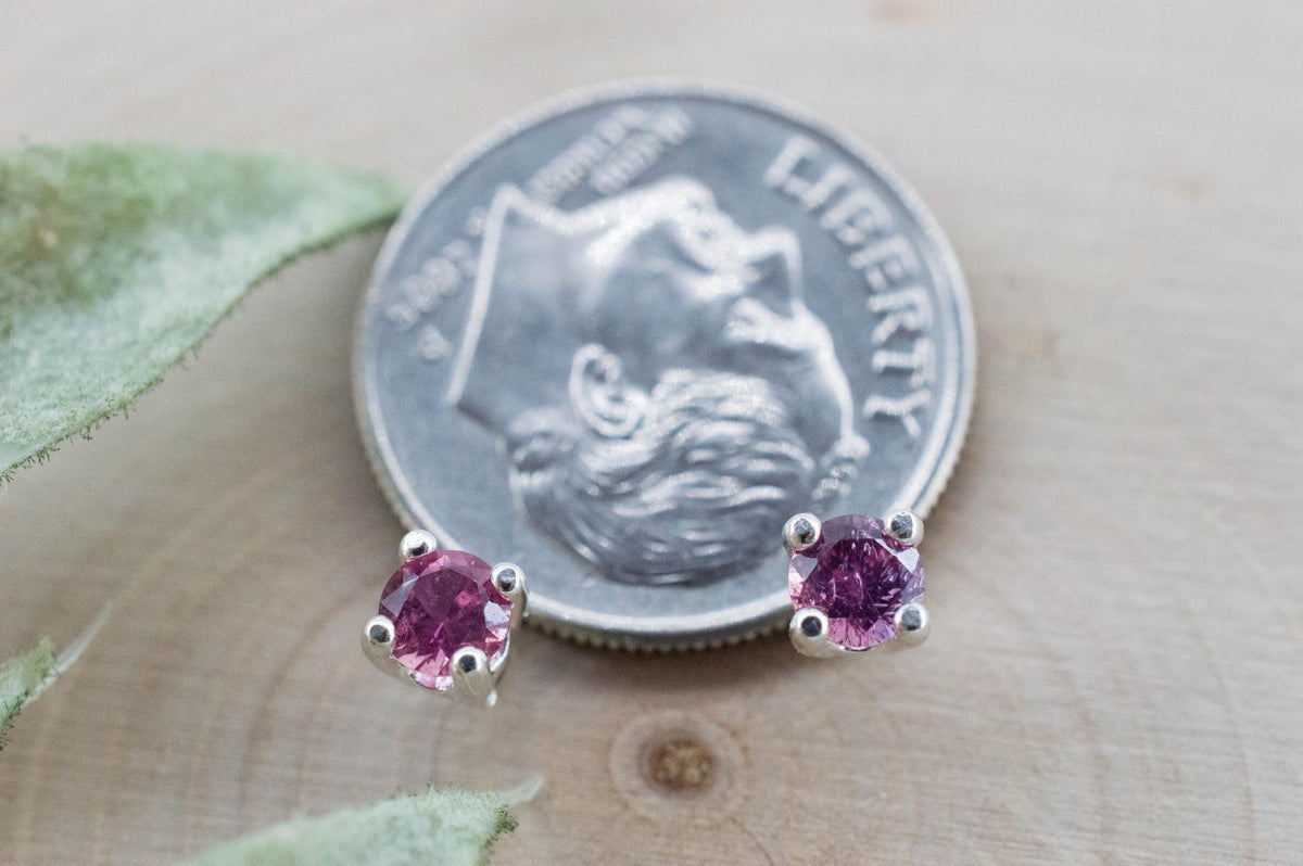 Winza Ruby Earrings; Natural Untreated Tanzania Ruby; 0.400cts - Mark Oliver Gems