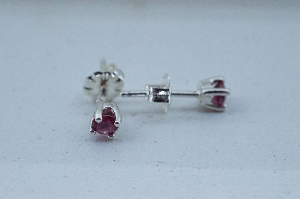 Winza Ruby Earrings; Natural Untreated Tanzania Ruby; 0.400cts - Mark Oliver Gems