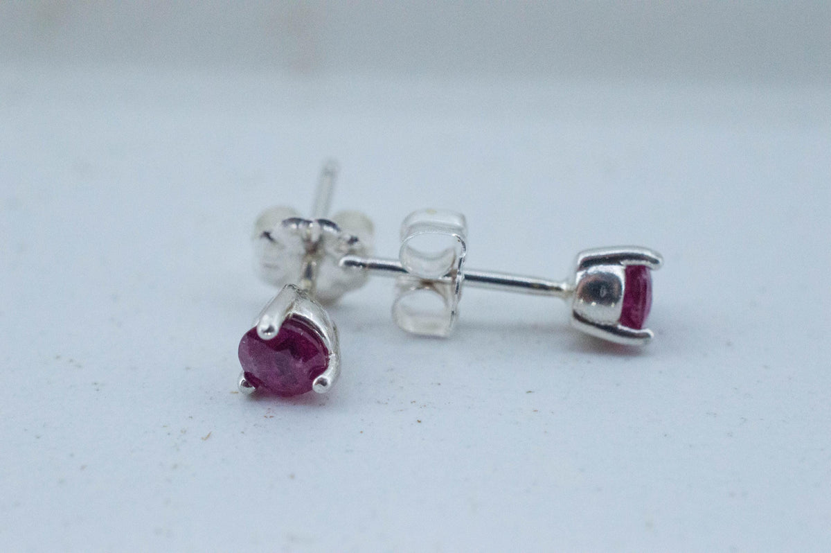 Winza Ruby Sapphire Earrings; Natural Untreated Tanzania Ruby; 0.530cts - Mark Oliver Gems